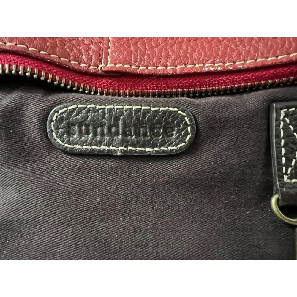 Sundance Oxblood pebbled leather hobo with brown handles